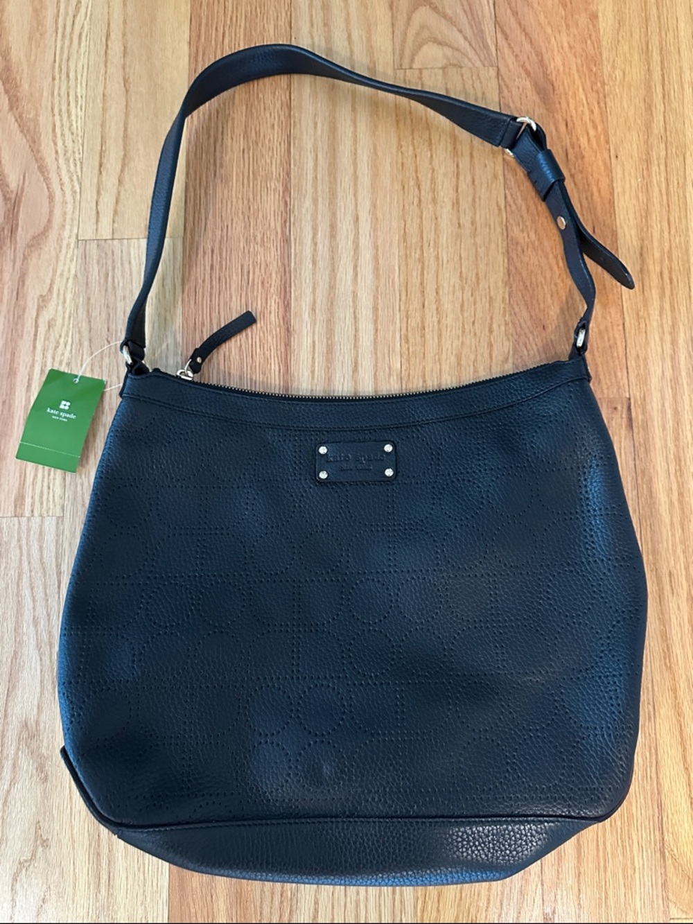 NWT Kate Spade Medium Serena Black Leather Shoulder Hobo Bag